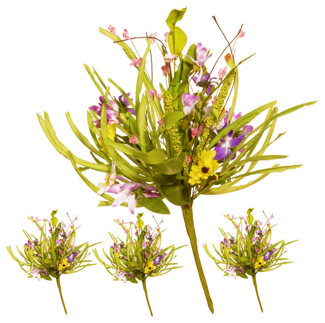 20" Spring Flower Stem Set Contemporary Artificial Flower