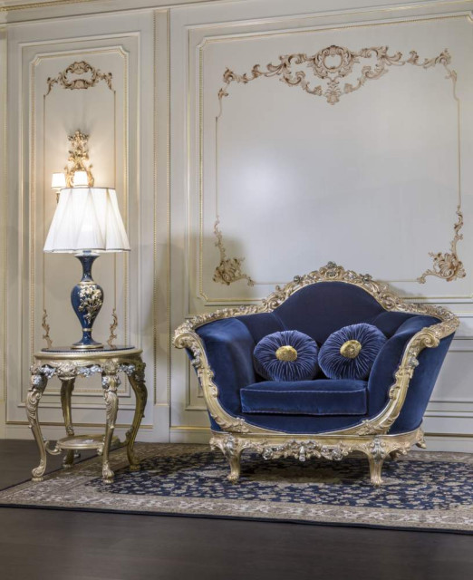 Louis XVI Royal Blue Sofa - Cheap Louis XVI Furniture