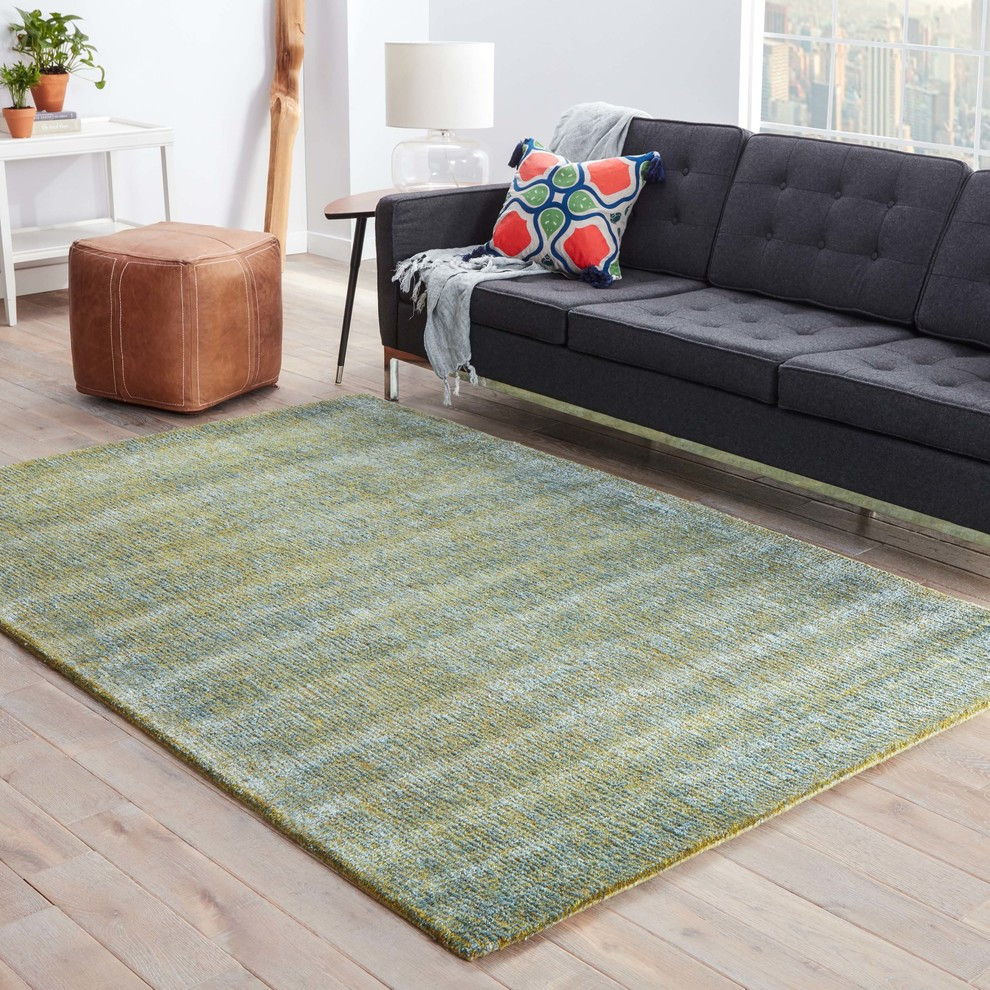 Jaipur Living Britta Plus Handmade Solid Blue/Green Area Rug, 5'x8