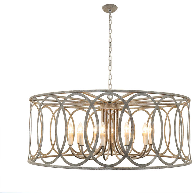 transitional drum chandelier