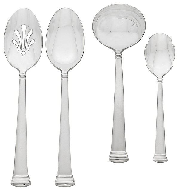Lenox Eternal Frosted 4 Piece Hostess Flatware Set Traditional