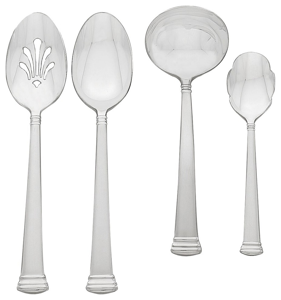 Lenox Eternal Frosted 4 Piece Hostess Flatware Set Traditional