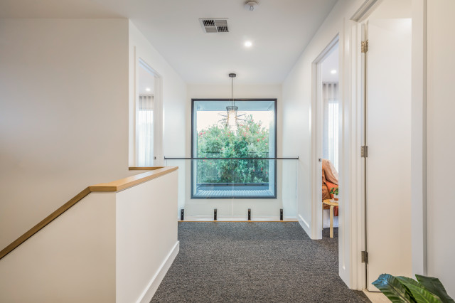 MODERN BEACHSIDE HOME contemporary-hallway-and-landing