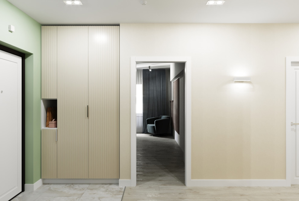 Эко минимализм в трёхкомнатной ЖК Маршал Град