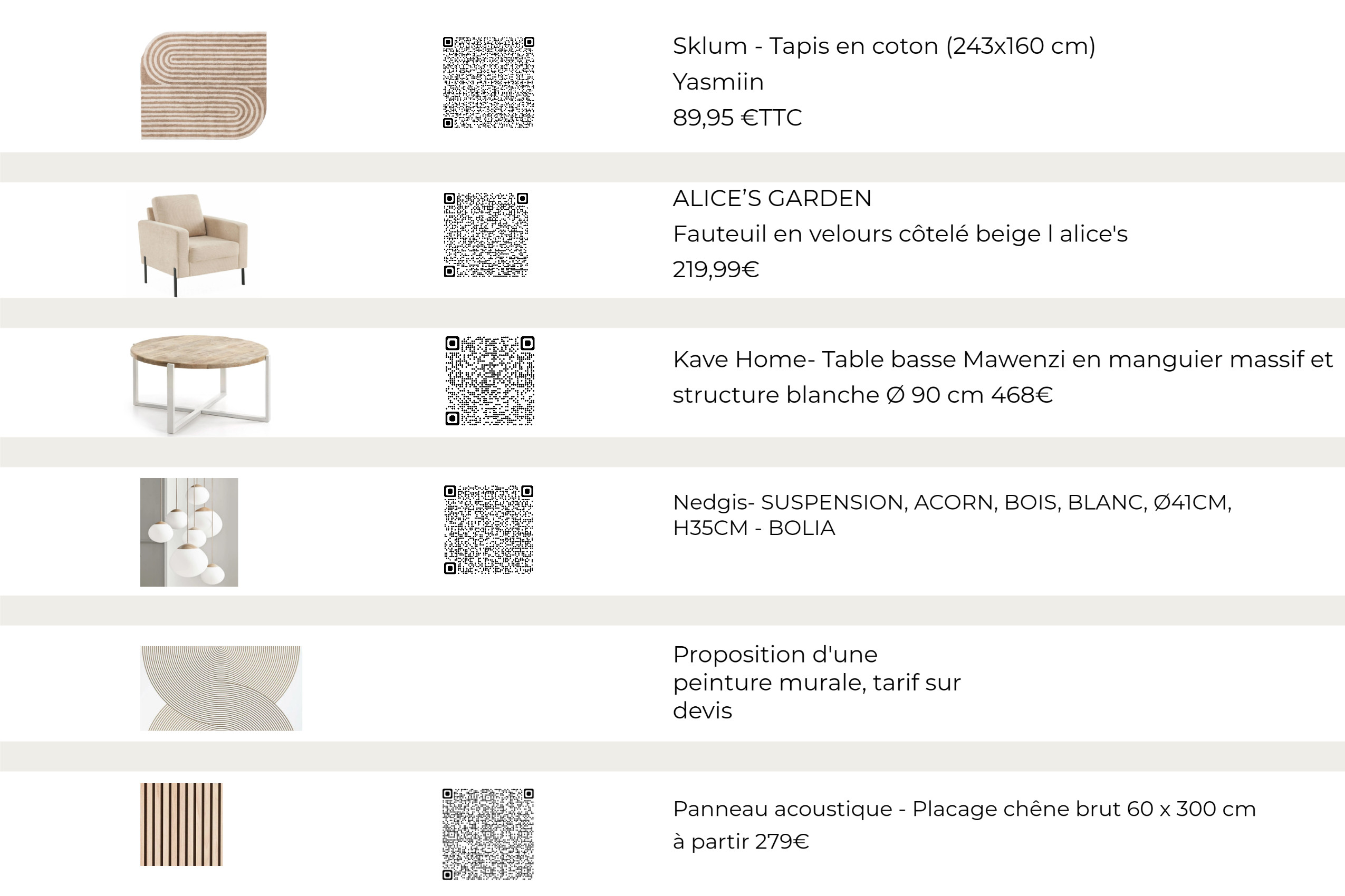 shopping list