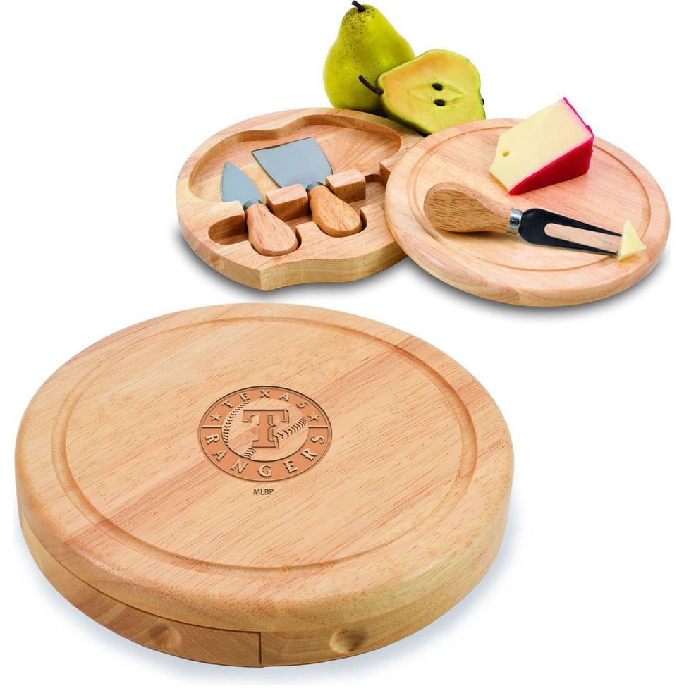 Texas Rangers Brie Cheese Board Set in Natural