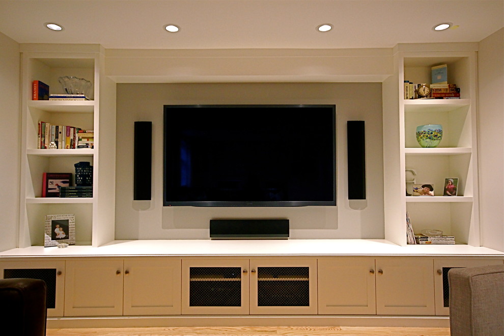 This is an example of an arts and crafts home theatre in Vancouver.