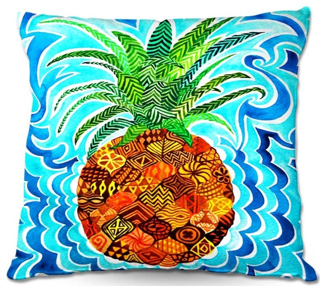 Psychedelic Pineapple Throw Pillow Tropical Decorative Pillows