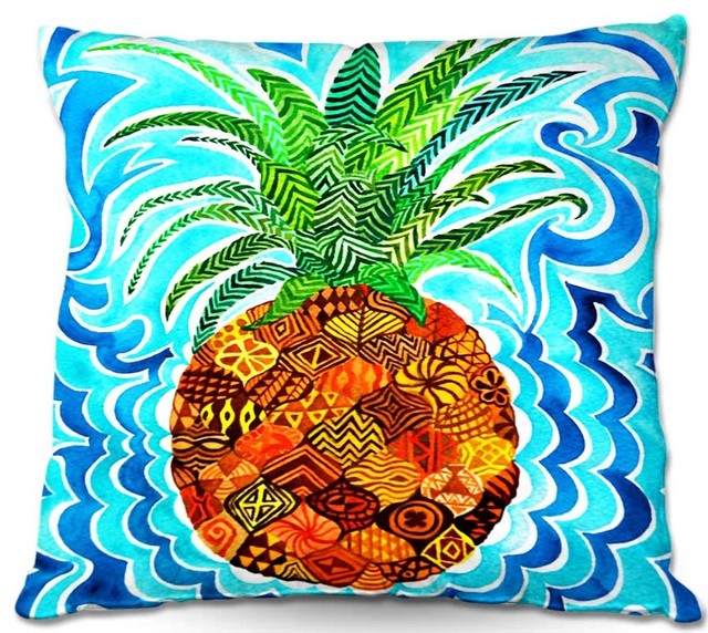 Psychedelic Pineapple Outdoor Pillow, 18"x18"