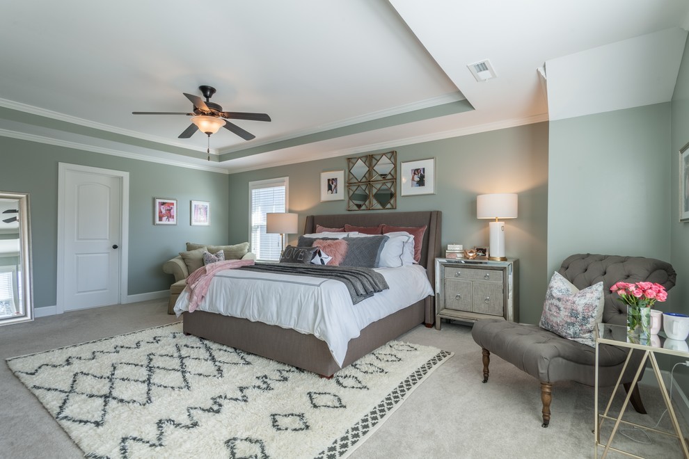 Inspiration for a transitional bedroom in Raleigh.