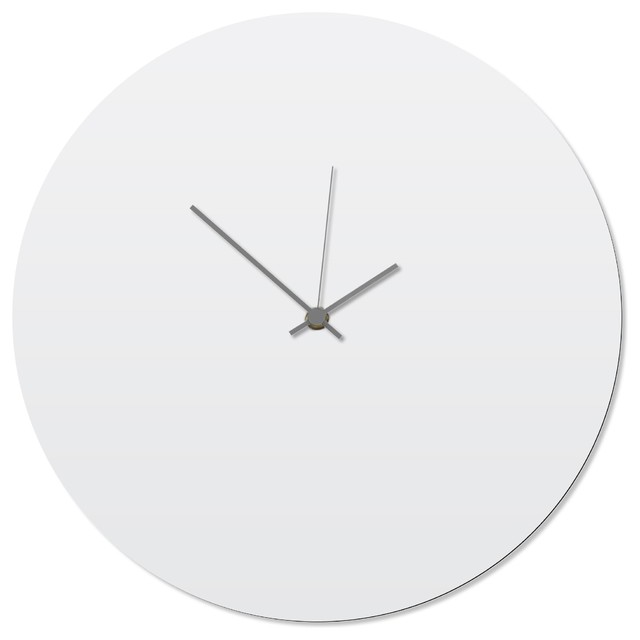 Contemporary Clock 'Whiteout Grey Circle Clock' ArtisanMade White