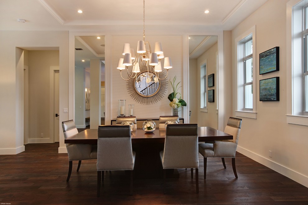 Example of a transitional dining room design in Miami