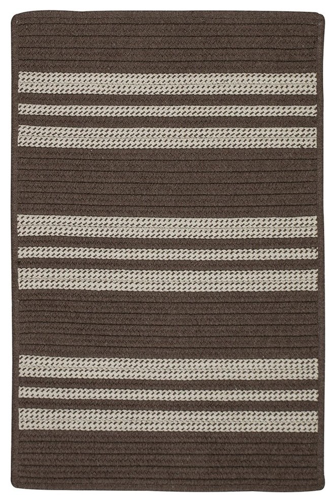 Sunbrella Southport Stripe Rug, Mink, 5'x7'