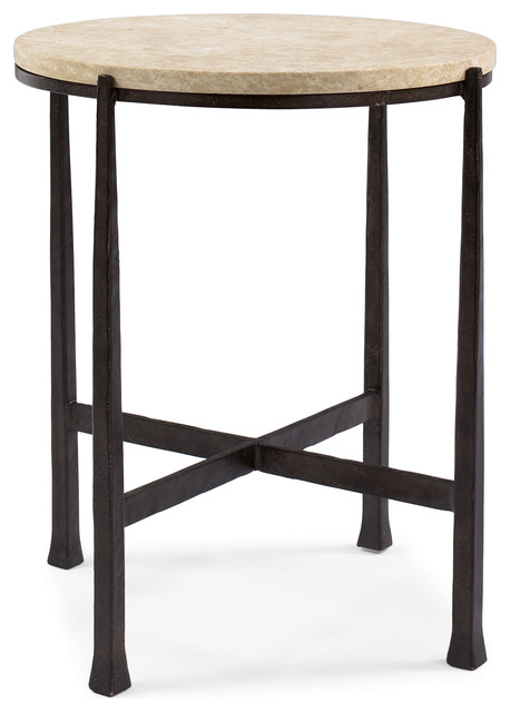 Norfolk Loft Round Metal Stone Patio End Table Norfolk Loft Round Metal Stone Patio End Table