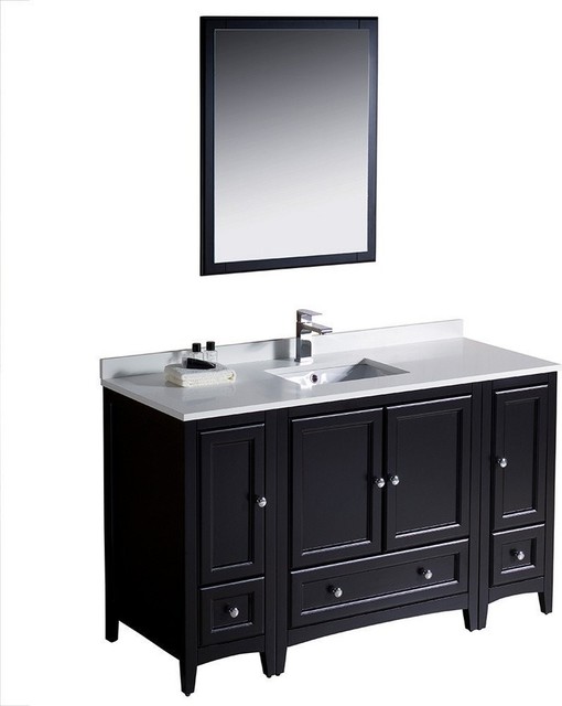 Oxford 54" Espresso Traditional Vanity Transitional Bathroom