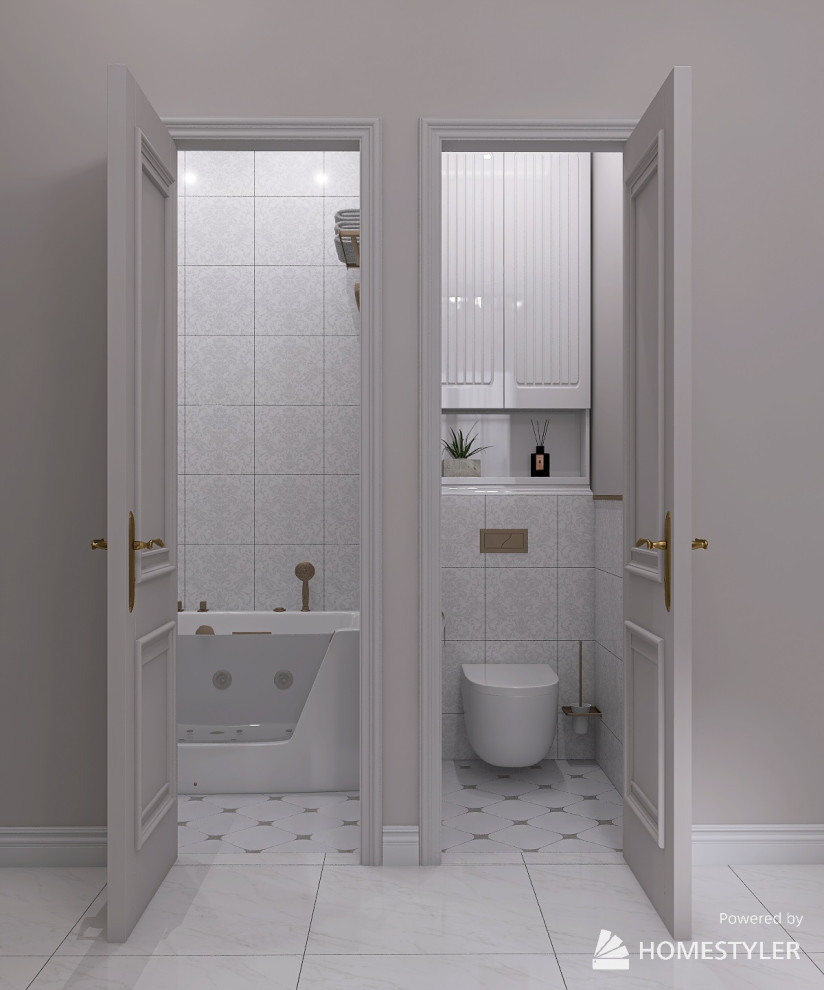 Проект в стиле "Неоклассика". Трехкомнатная квартира 63 кв.м