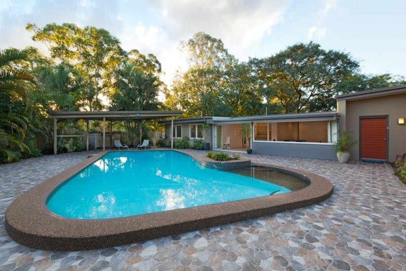 This is an example of a modern pool in Brisbane with tile.