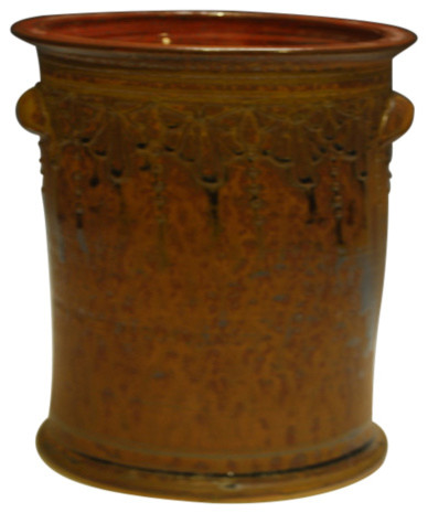 Hand Turned Crock With Raised Slip Decoration