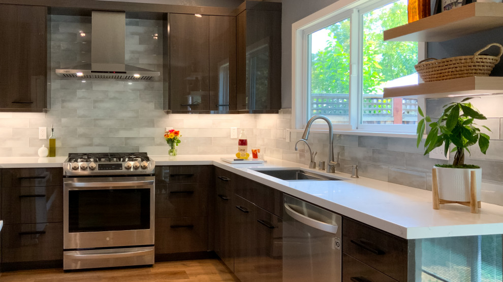 Contemporary High Gloss Kitchen Remodel