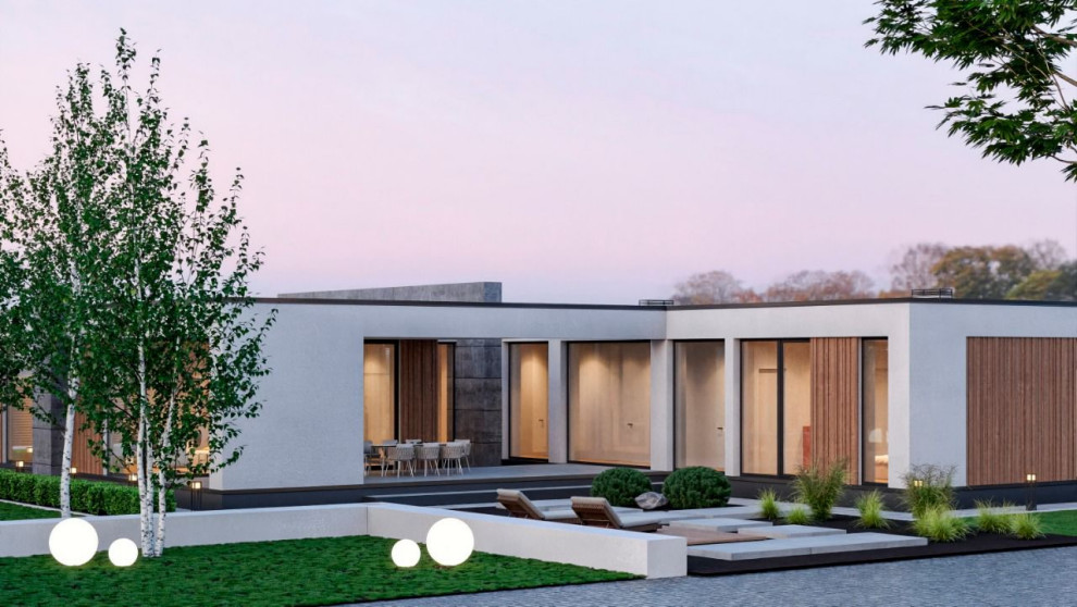 Проект одноэтажного жилого дома в пригороде г. Истра