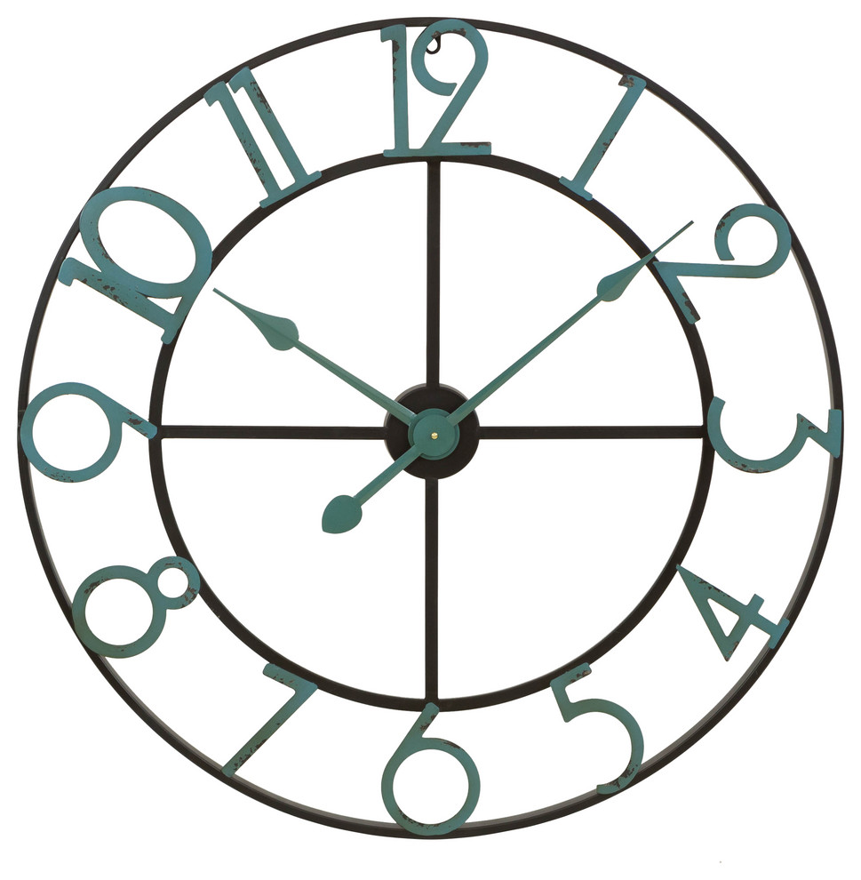 Makel Large Wall Clock Farmhouse Wall Clocks By Aspire Home Accents