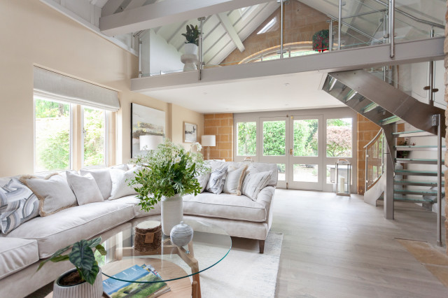 Converted Barn Remodel, The Cotswolds contemporary-vardagsrum