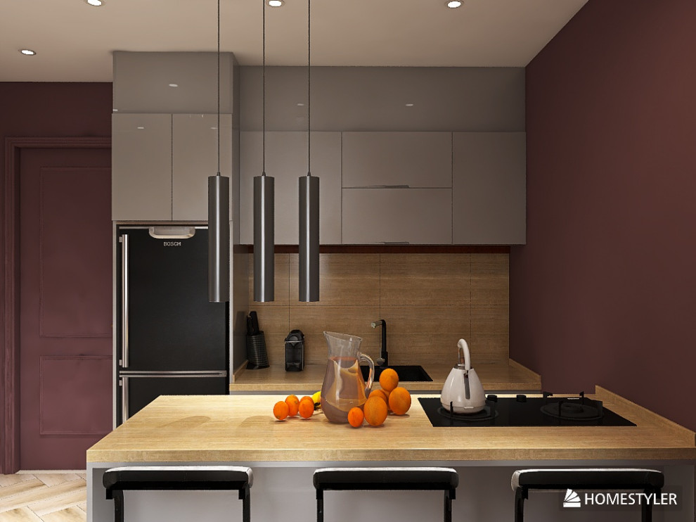 Кухня с островом в современном стиле