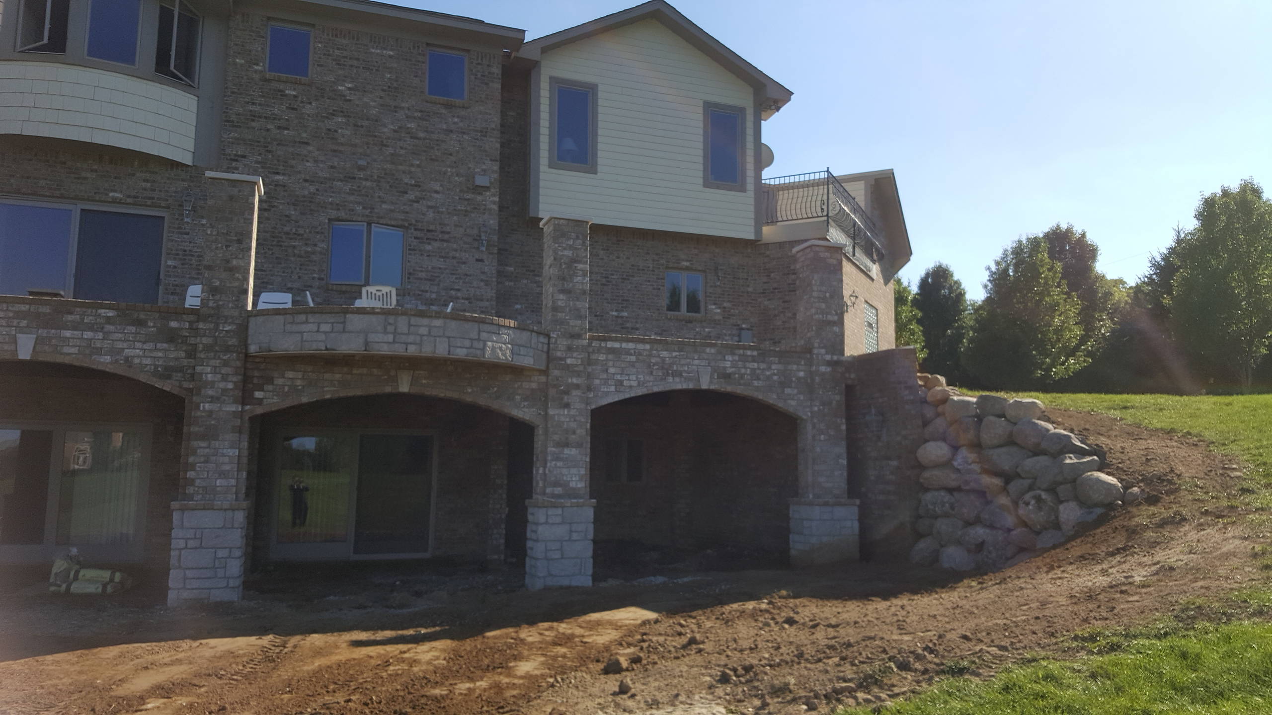 Custom Boulder Retaining Wall