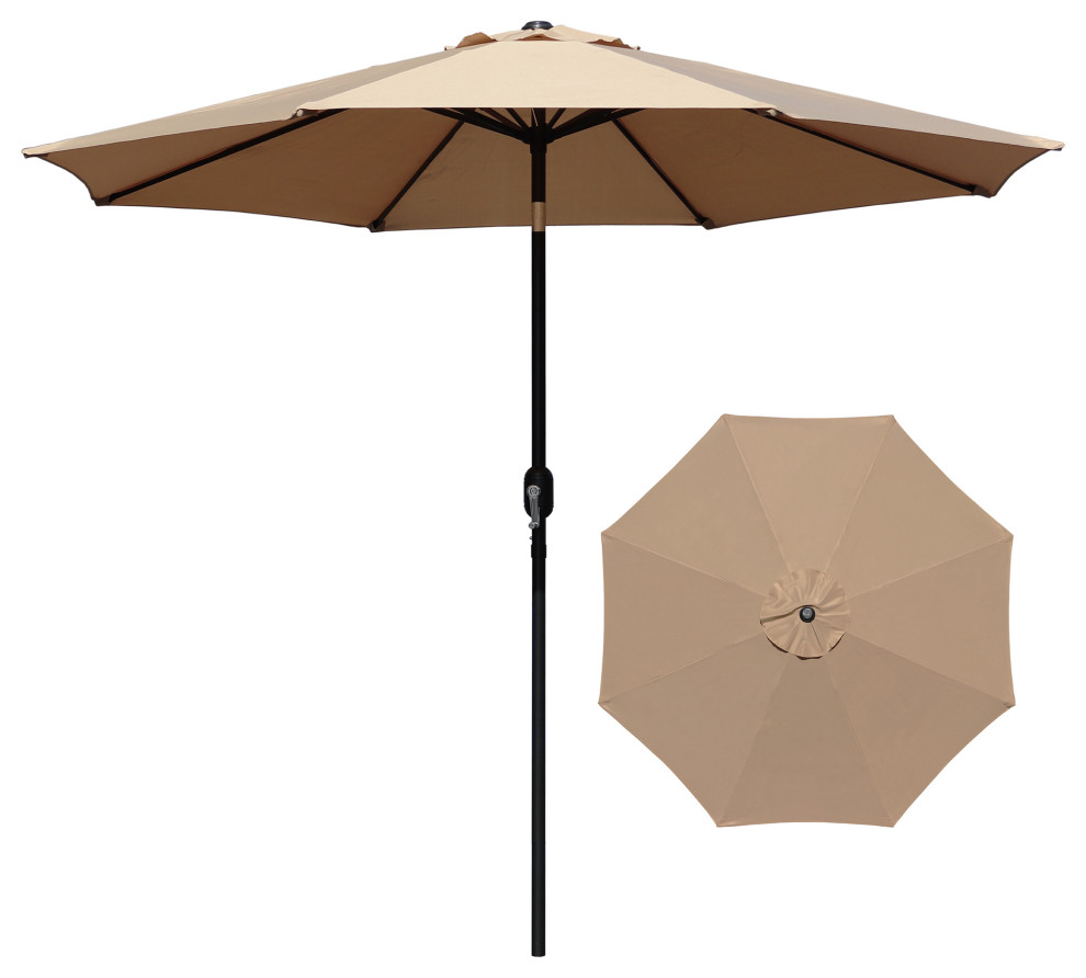 Davee 9' Round Outdoor Market Patio Umbrella With Tilt Contemporary
