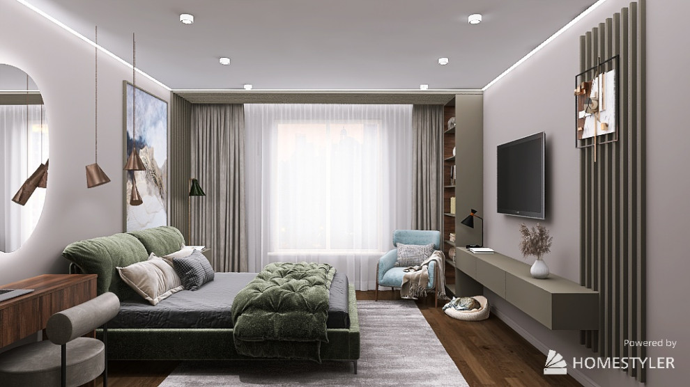 Дизайн-проект спальни 19 кв.м.