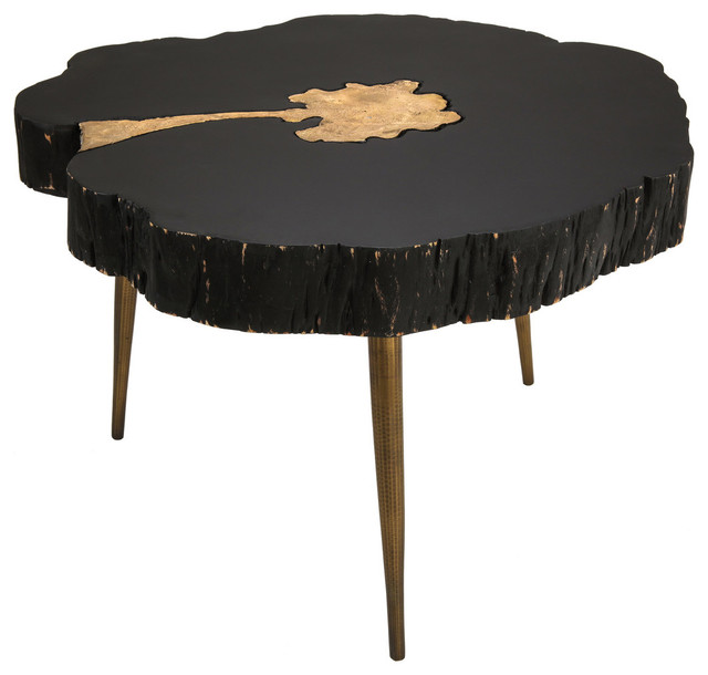Timber Black And Br Gold Glam Rustic Coffee Table Timber Black And Br Gold Glam Rustic Coffee Table