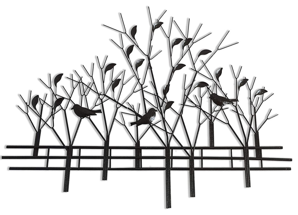 DecorShore Trees and Birds 3D Metal Wall Art Sculpture Home and Office