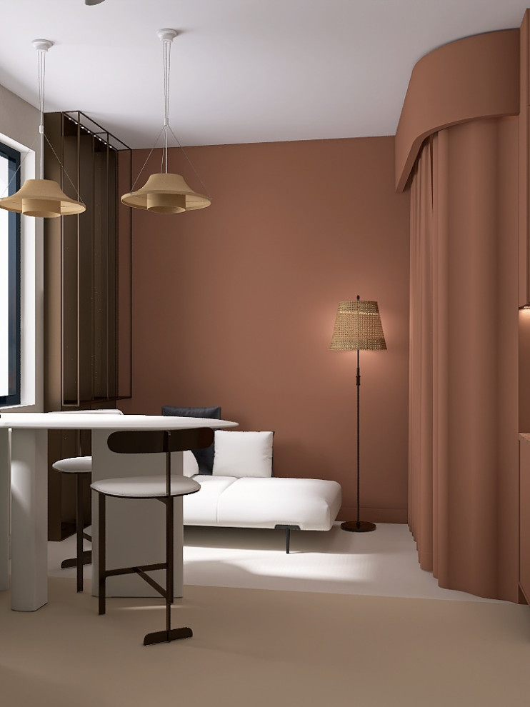 Студия 25 метров с спальней гостиной и кухней