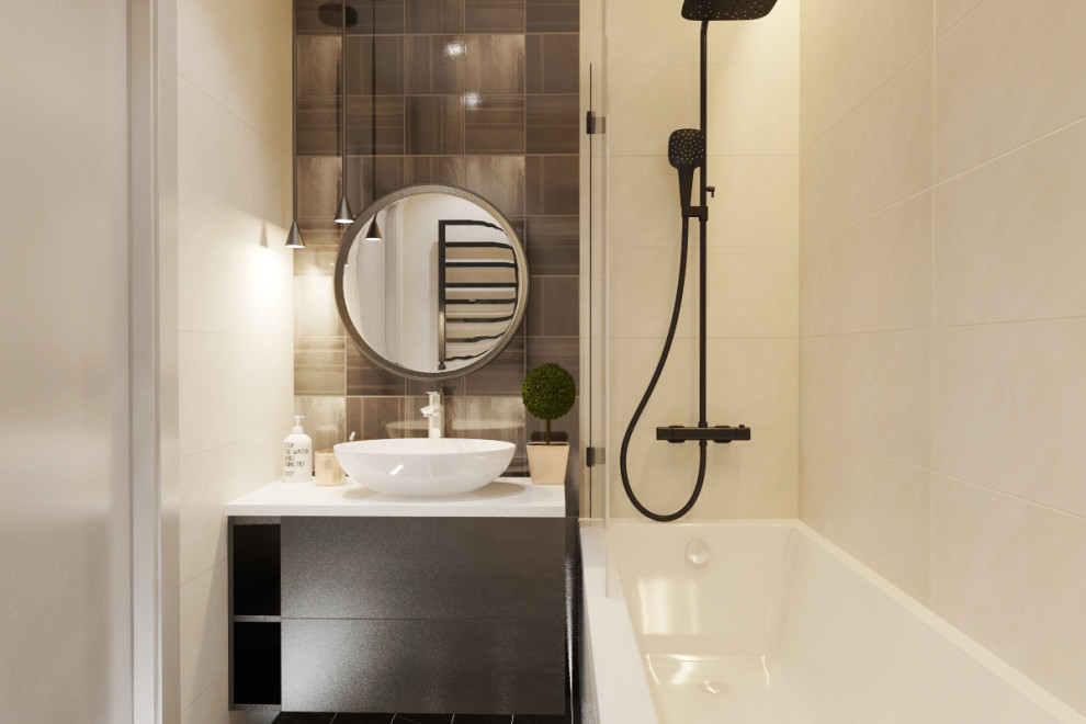 Квартира в нейтральных тонах с яркими акцентами