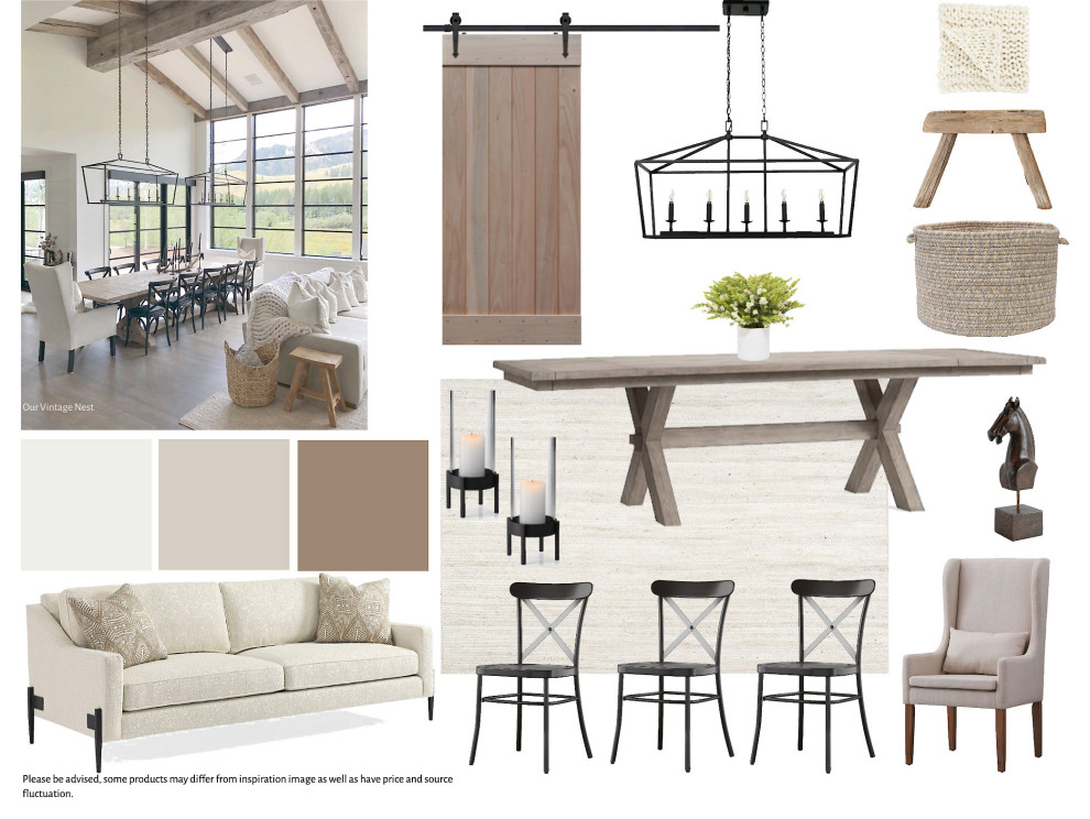 Modern Farmhouse Dining Room E-Design