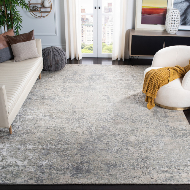 Safavieh Tiffany Tfn612A Organic/Abstract Rug, Silver/Silver, 8'x10 ...