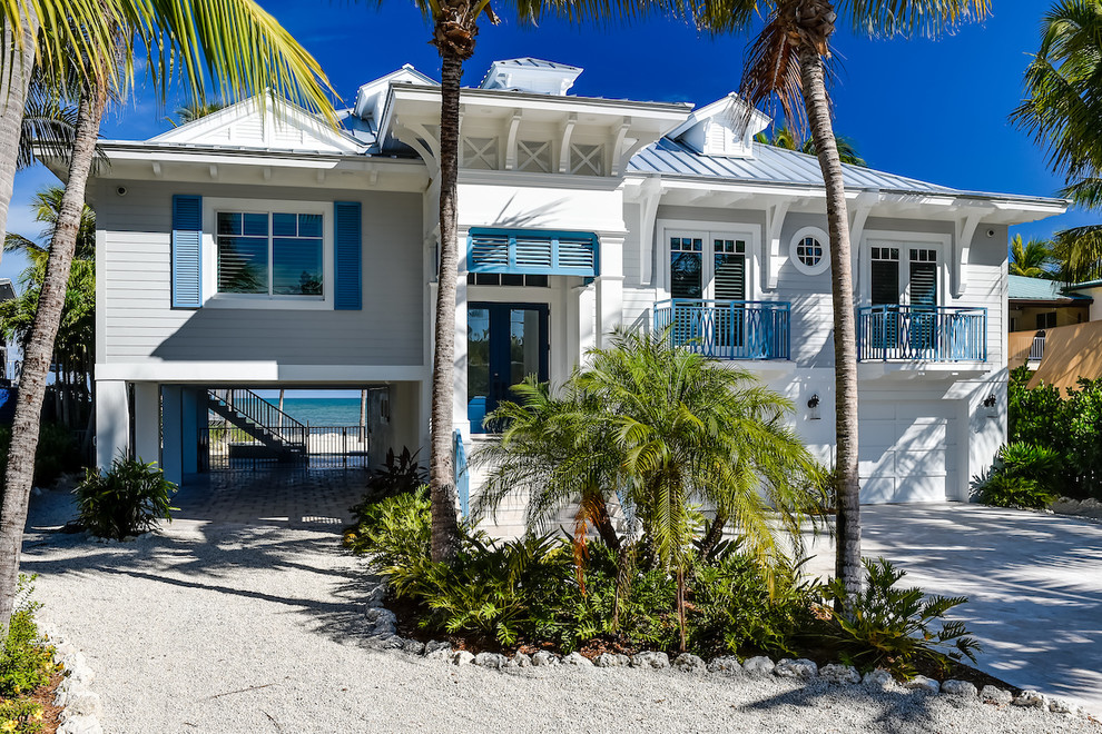 Design ideas for a beach style exterior in Miami.