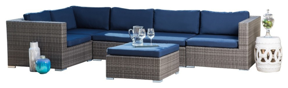 Shermans Outdoor Wicker Modular Patio Sectional Gray Navy Tropical Lounge Sets By Abbyson Living Houzz - Abbyson Living Outdoor Chaise Lounge Shermans Outdoor Wicker Modular Patio Sectional Gray Navy Tropical Lounge Sets By Abbyson Living Houzz - Abbyson Living Outdoor Chaise Lounge