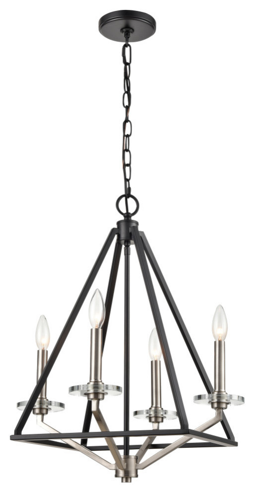 Innovations Raleigh 4-Light Mini Chandelier 331-4MCR-BSN, Black Satin ...
