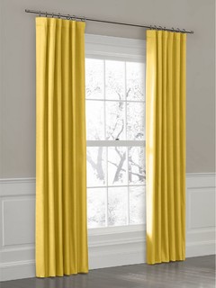 Custom Ring Top Drapery Panel in Breezy Linen - Mustard - Curtains ...