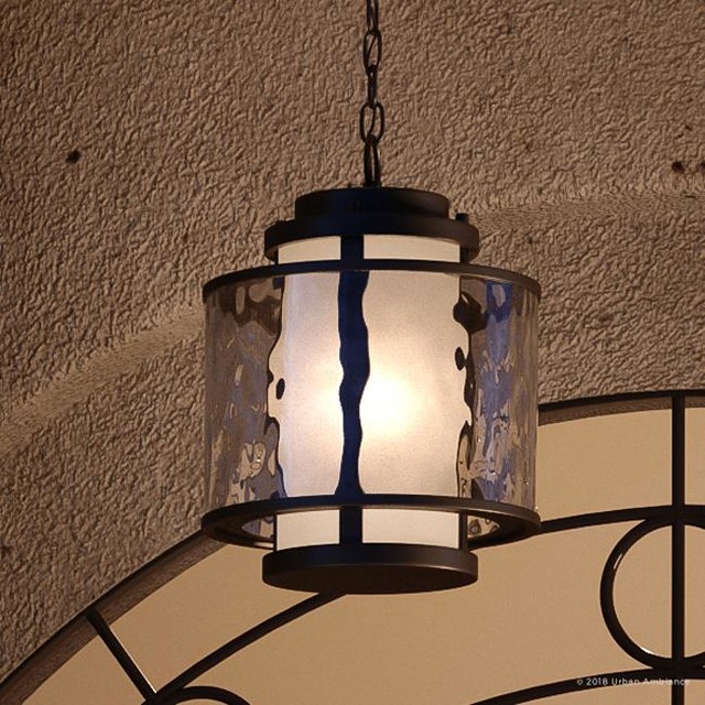 Luxury Nautical Outdoor Pendant Light, Canberra Series, Olde Bronze Transitional Outdoor