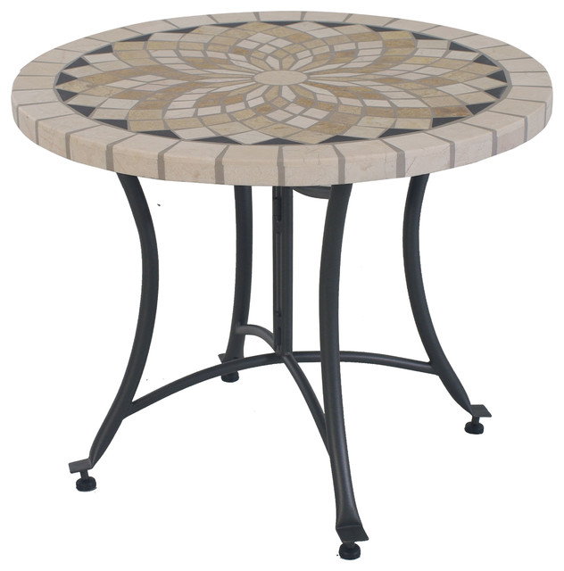 24 Spanish Marble Accent Table, Mosaic Outdoor End Tables