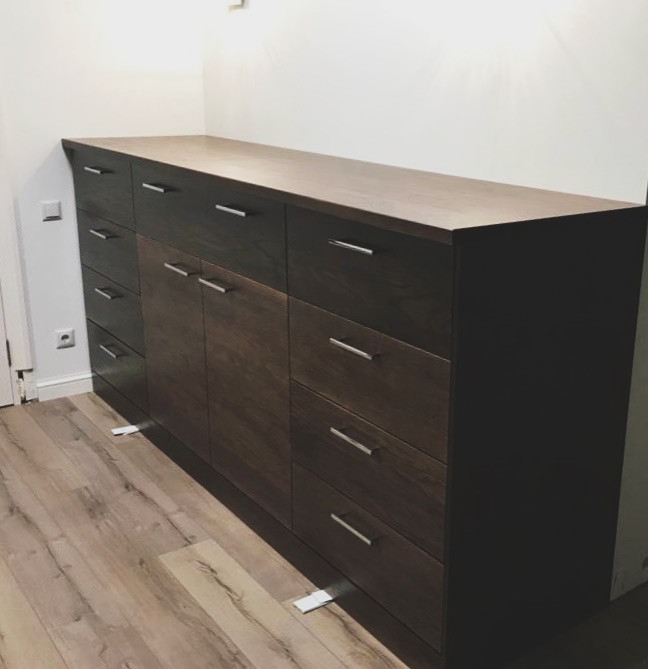 Гардеробная и тумба МДФ "горький шоколад"