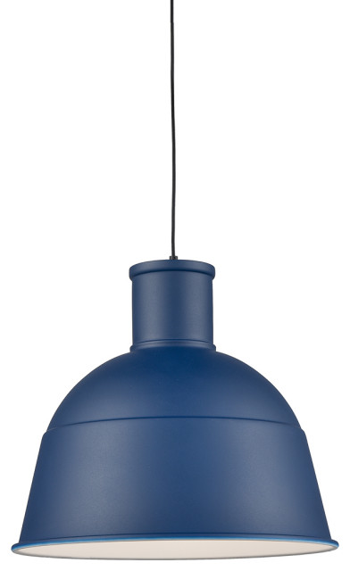 Irving Single Lamp Pendant, Indigo Blue, 22"Dx21"H