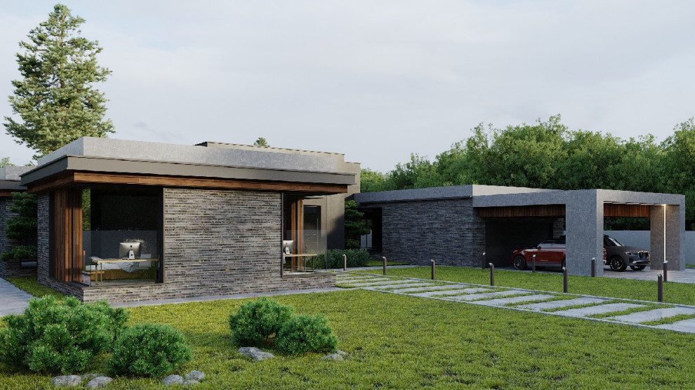 Проект частного дома в стиле Хай-Тек