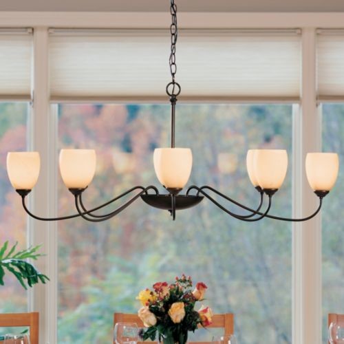 Oval Eight Arms with Glass Chandelier by Hubbardton Forge