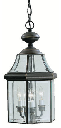 Kichler 9885OZ Embassy Row 3 Light Indoor Pendant With Lantern-Style Glass Shade