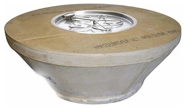 Round Unfinished Fire Pit W Match Lit Kit Tapered Natural Gas