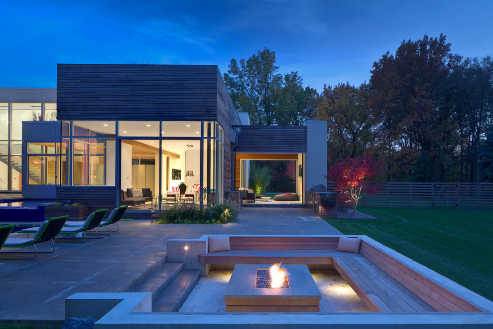 Example of a minimalist exterior home design in Cleveland