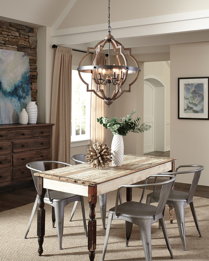 Inspiration for a mid-sized transitional dining room remodel with beige walls